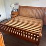 Super King Sized Bed and 2x bedside lockers (Oak) Image 3