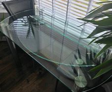 Glass dining table & 2 chairs