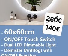LED Bathroom Mirror 60cm Defogger Dual LED