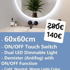 LED Bathroom Mirror 60cm