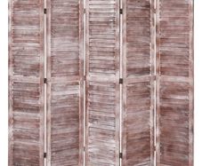 5-Panel Room Divider Brown 175x165 cm Wood