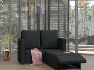 main image for ad 2 Piece Garden Lounge Set with Cushions Poly Rattan Black