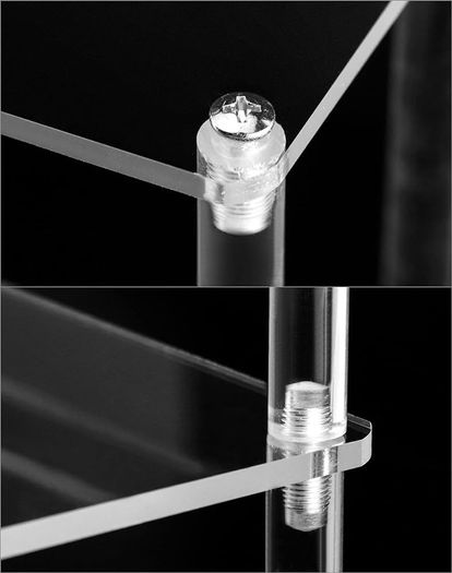3 Tier Clear Acrylic Display Stand Retail Riser for Pop Figures, Cupcake, Dessert, Perfume, Nail Polish, Condiment, 30x21x15cm