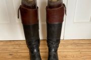 Antique Maxwell Of London Beechwood Boot trees and leather riding boots