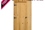 Garden Shed Vertical Utility 3 Shelves Shed Wood Outdoor Garden Tool Storage Unit Storage Cabinet, 77 x 54.2 x 179cm (FREE SHIPPING)