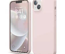 Liquid Silicone Case For Apple iPhone 14 Plus Luxury Thin Phone Cover Pink Sand