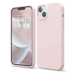 Liquid Silicone Case For Apple iPhone 14 Plus Luxury Thin Phone Cover Pink Sand