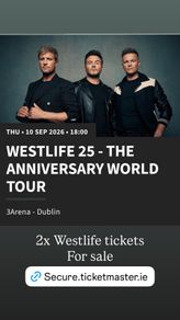 2x Westlife Tickets