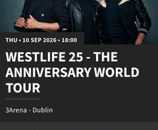 2x Westlife Tickets