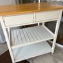 White wooden Kitchen island / utility trolley Image 8