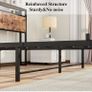 King Size Bed Frame with Storage Wooden Headboard,Bed Image 4