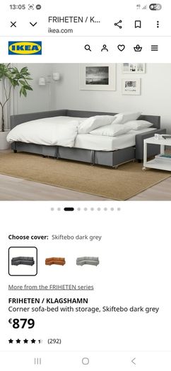 Blue Corner Couch, sleeping function