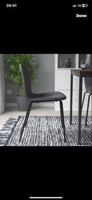 4 grey karlpetter chairs black legs ikea stackable