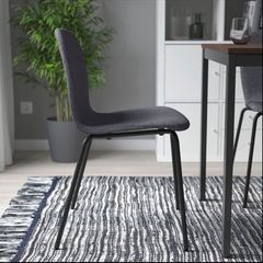 4 grey karlpetter chairs black legs ikea stackable