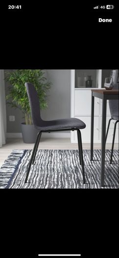 4 grey karlpetter chairs black legs ikea stackable