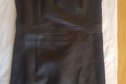 Faux leather dress with lace trim