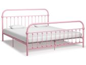 Bed Frame Pink Metal 180x200 cm