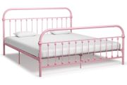 Bed Frame Pink Metal 180x200 cm
