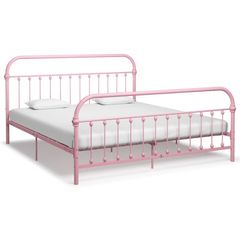 Bed Frame Pink Metal 180x200 cm