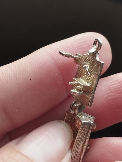 Horseshoe Inn Pub Tavern Opening Silver925 Vintage Charm or Pendant.