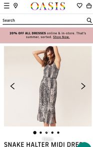 NEW Oasis Snake Print Dress