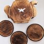 New wooden holder tea coasters and white mug Image 3