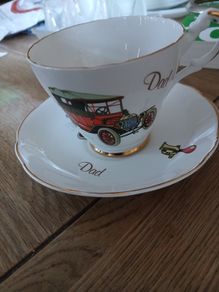 Vintage Argyle Bone China Dad Cup and Saucer