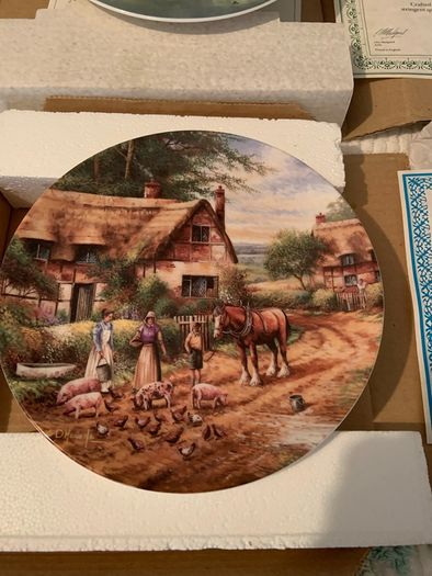 Thatched farming plates