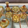 Bohemian Czech Art Deco Amber Glass Vanity Set Image 5