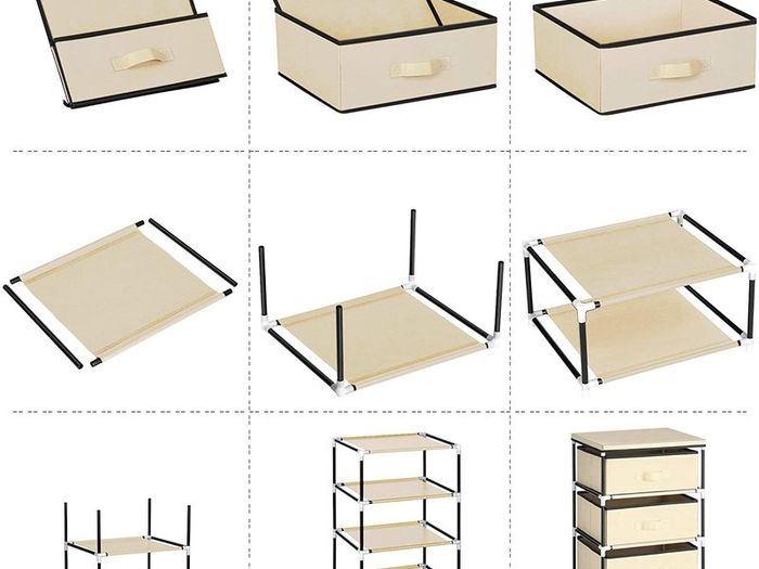 Cabinet Storage Shelf with 4 Fabric Drawers - Free Delivery Nationwide