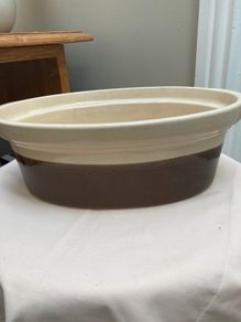 Vintage French La Bourguignonne Oval Casserole Dish 19.5 by 12 cm