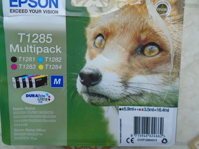 Printer ink cartridge, Yellow ink, Epson printer ink, New
