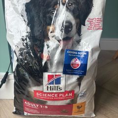 Hills Science Plan Large 25kg+ Adults 1-5 Dog Food Chicken. 12kg Bag (opened never used)