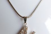 Vintage 925 Sterling Silver Necklace With N Pendant length 16" - 12,5g