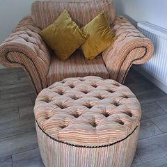 Unique Snuggle Chair and Foot Stool