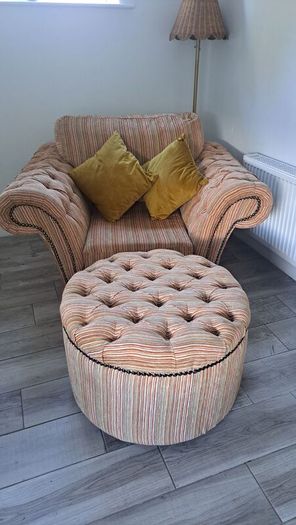 Unique Snuggle Chair and Foot Stool