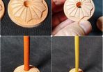 2x Ceramic dhoop incense holders or thin candle holders 40mm