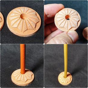 2x Ceramic dhoop incense holders or thin candle holders 40mm