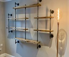 Custom built Irish oak shelving shelf unit - Barrel & Gunn craftsman