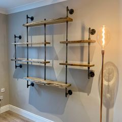 Custom built Irish oak shelving shelf unit - Barrel & Gunn craftsman