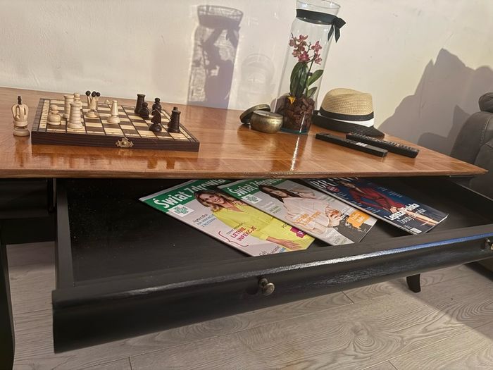 Black & Timber Refurbished Coffee Table