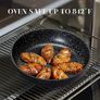 Academy Non Stick Pots and Pans Set, Detachable Handle Induction Hob Pans Set,10 Piece Black Granite Cookware Set with Removable Handle Stackable RV Camp Cookware Image 5