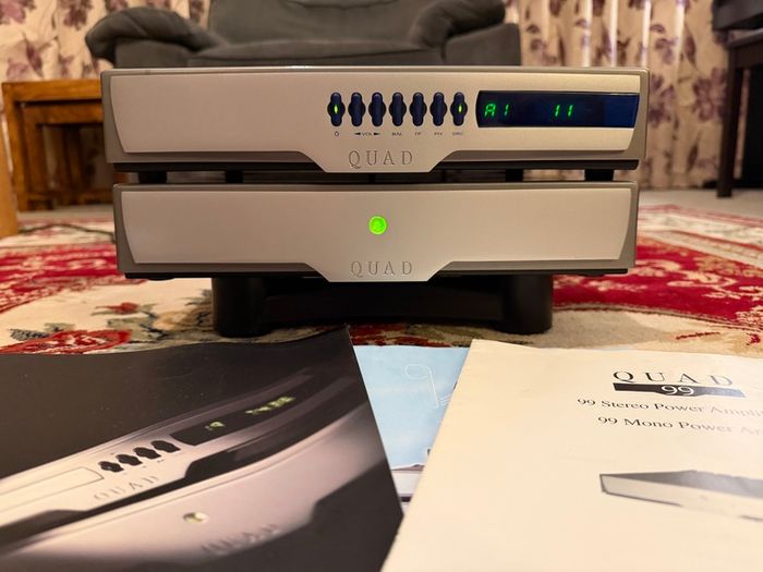 QUAD 99 Stereo Amplifier And Preamp Set - Phono MC/MM Input - Manuals & QuadLink Cable- Free Postage