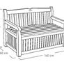 Eden Bench Outdoor Storage Box Garden Furniture, Graphite and Grey, 132.5L x 75W x 18.5H cm (FREE POSTAGE) Image 6