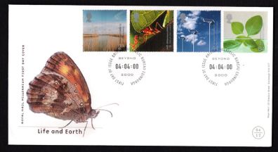2000 Great Britain Millennium Projects 4th Series "Life and Earth" Commemorative Stamps Royal Mail Addressed First Day Cover (FDC)