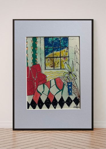 Original art Original Artwork on paper A4 Mounted contemporary Irish Art abstract painting