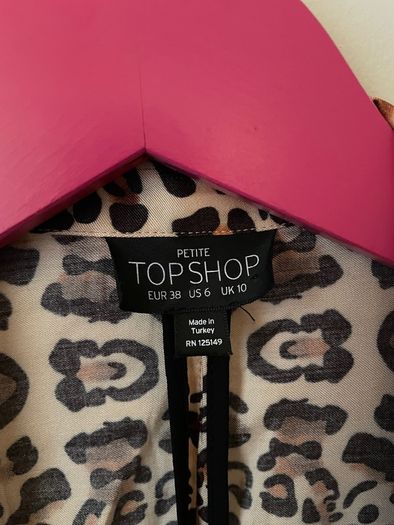 TOPSHOP Petite Animal Print Wrap Pyjama Shirt Size 10!