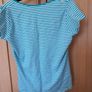 Ladies Blue and White Stripe T-shiirt Image 3
