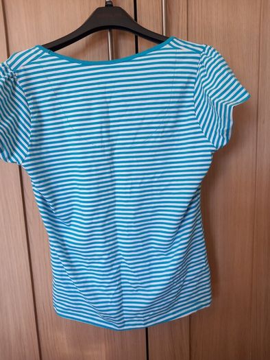 Ladies Blue and White Stripe T-shiirt