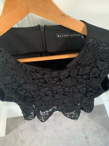 Zara black top - lace detail